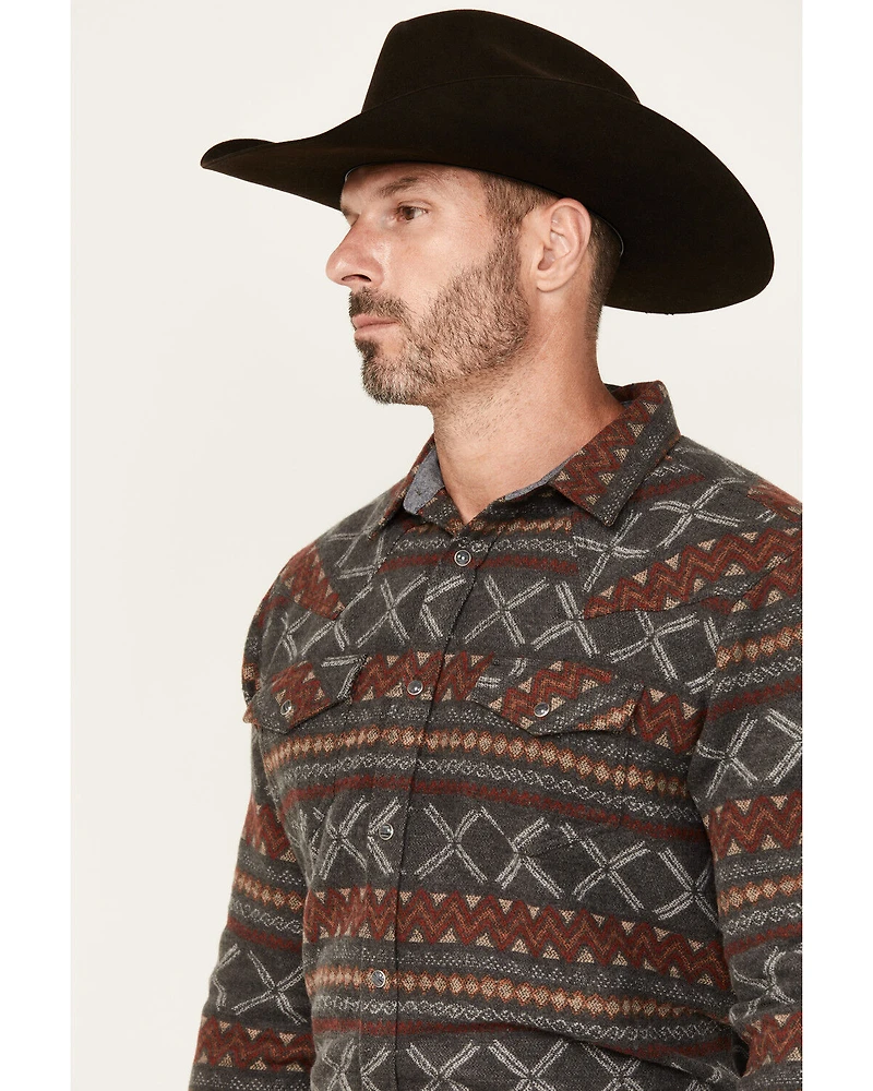 Cody James Men's Stand Tall Southwestern Print Long Sleeve Snap Western Shirt - Big