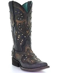 Corral Women's Camo Inlay With Studs Western Boots - Square Toe