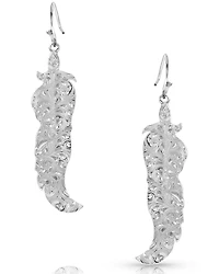 Montana Silversmiths Women's Twisted Rose Feather Earrings