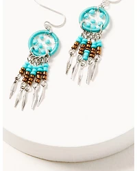 Shyanne Women's 6-piece Silver & Turquoise Longhorn Dreamcatcher Earrings Set