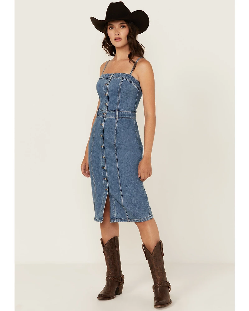 Levi's Women's Denim Bustier Midi Dress