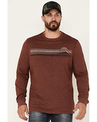 Brothers and Sons Men's Color Block Sunset Logo Long Sleeve T-Shirt