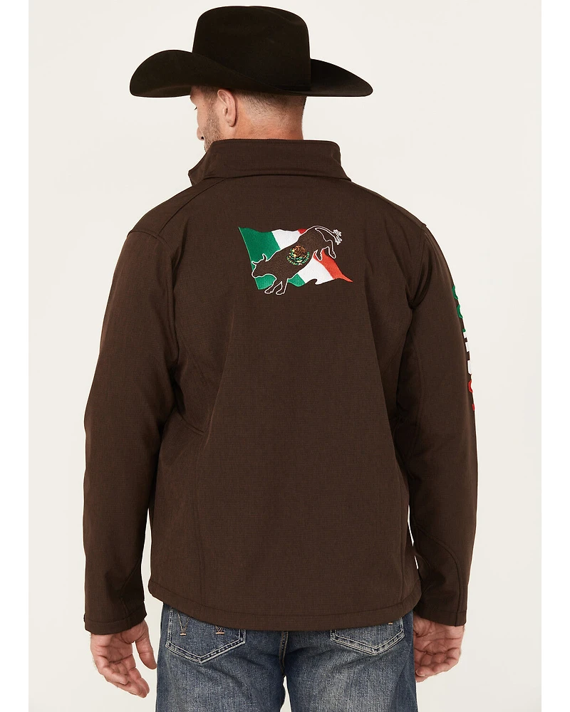 Cowboy Hardware Men's Mexico Flag Bull Softshell Zip Jacket
