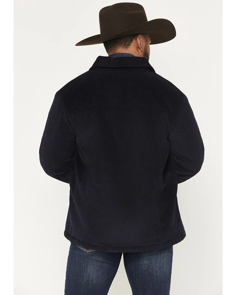 Rock & Roll Denim Men's Solid Sherpa Lined Corduroy Shirt Jacket