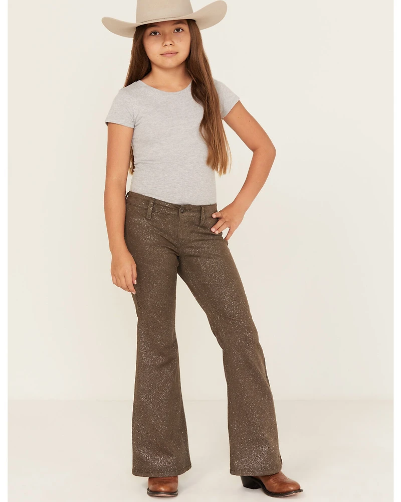 Rock & Roll Denim Girls' Glitter Stretch Flare Jeans