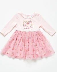 Sugar California Infant Girls' Cowboy Boot Long Sleeve Tutu Dress