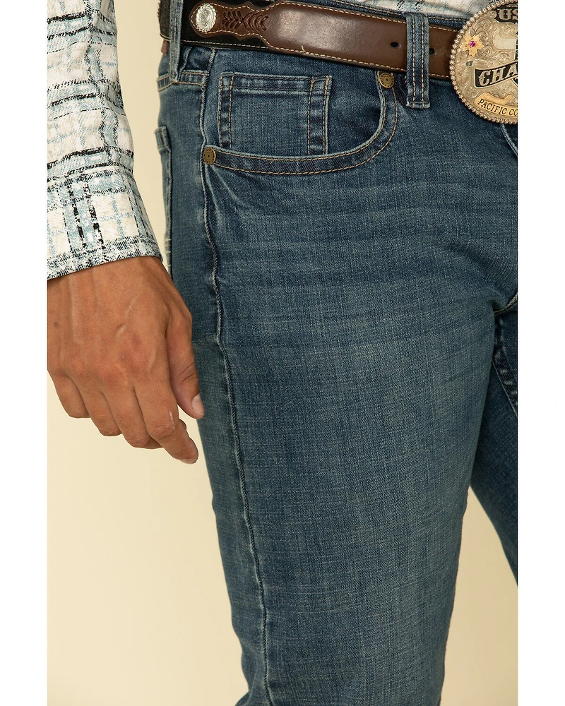 Cody James Men's High Roller Stackable Stretch Straight Medium Wash Jeans