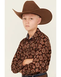 Cody James Boys' Bite The Bullet Southwestern Print Snap Western Shirt