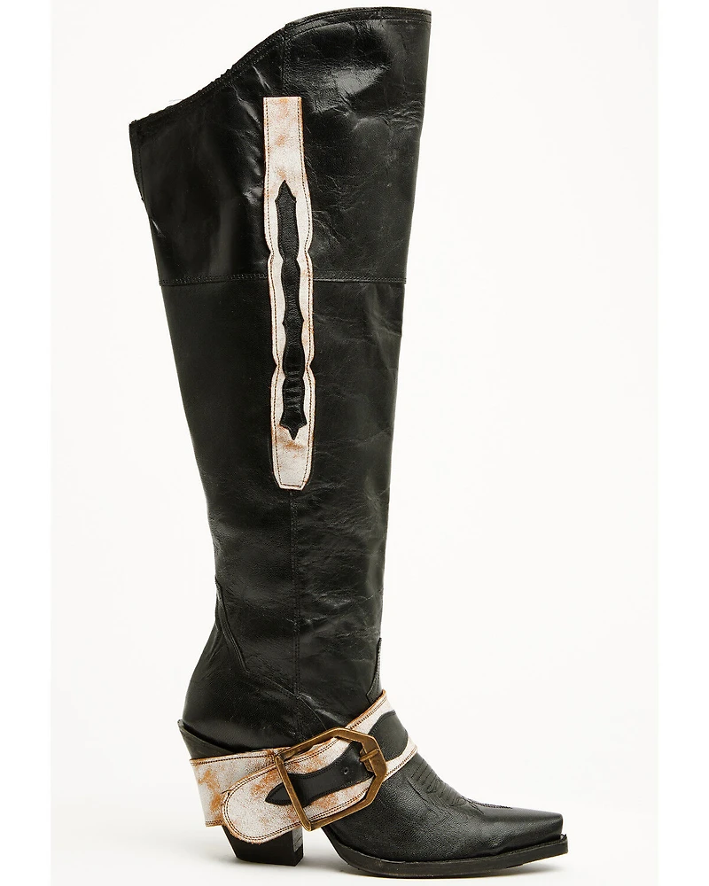 Dan Post Women's Jolene Buckle Knee High Western Boots - Snip Toe