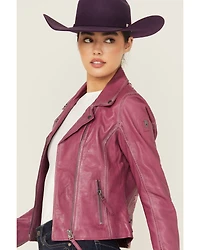 Mauritius Leather Women's Christy Star Zip-Front Moto Jacket
