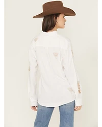 Blue B Women's Western Embroidered Long Sleeve Button-Down Shirt