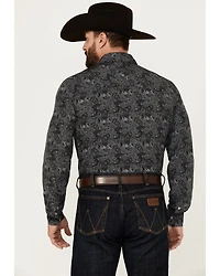 Panhandle Men's Paisley Print Long Sleeve Snap Performance Western Shirt