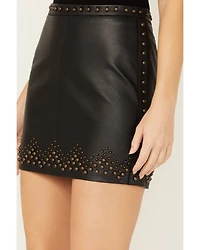 Wonderwest Women's Studded Leather Skirt