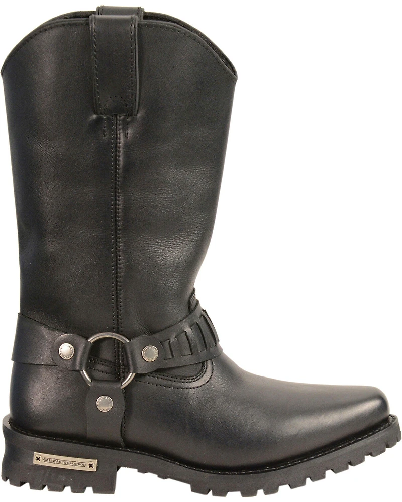 Milwaukee Leather Men's 11" Western Style Harness Boots - Square Toe