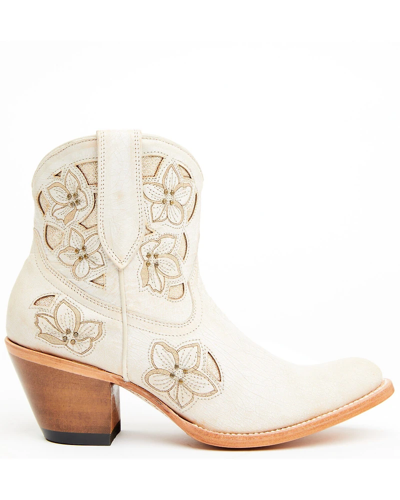 Shyanne Women's Lily Floral Embroidered Western Fashion Booties - Round Toe