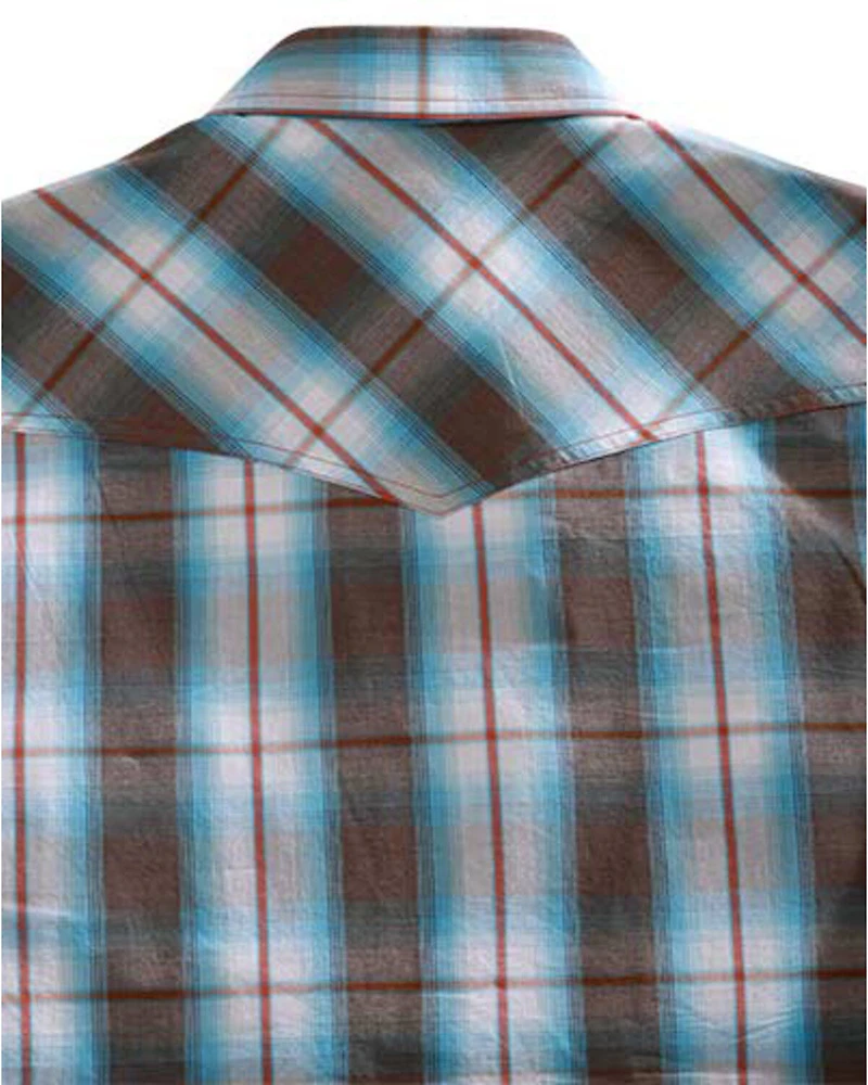 Tin Haul Men’s Turquoise Plaid Short Sleeve Western Shirt