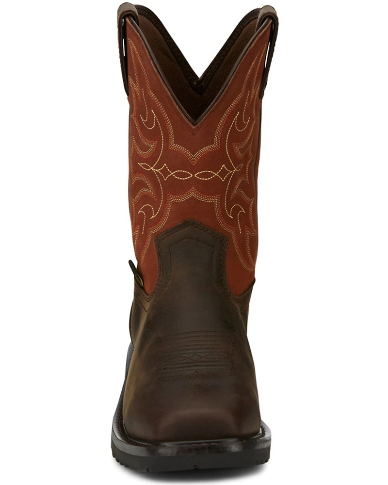 Justin Men's Ricochet Waterproof Western Work Boots - Composite Toe Met Guard
