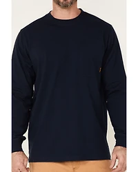 Hawx Men's Solid Navy Forge Long Sleeve Work Pocket T-Shirt - Tall