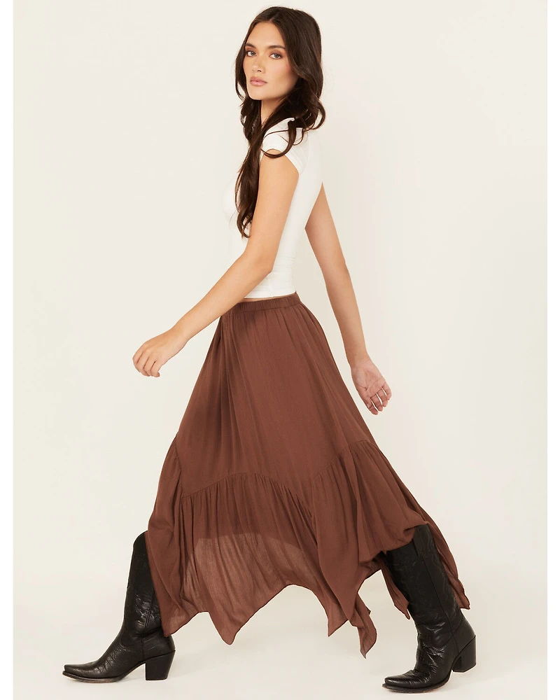 Originality Women's Handkerchief Hem Midi Skirt