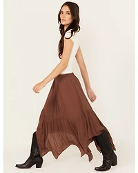 Originality Women's Handkerchief Hem Midi Skirt