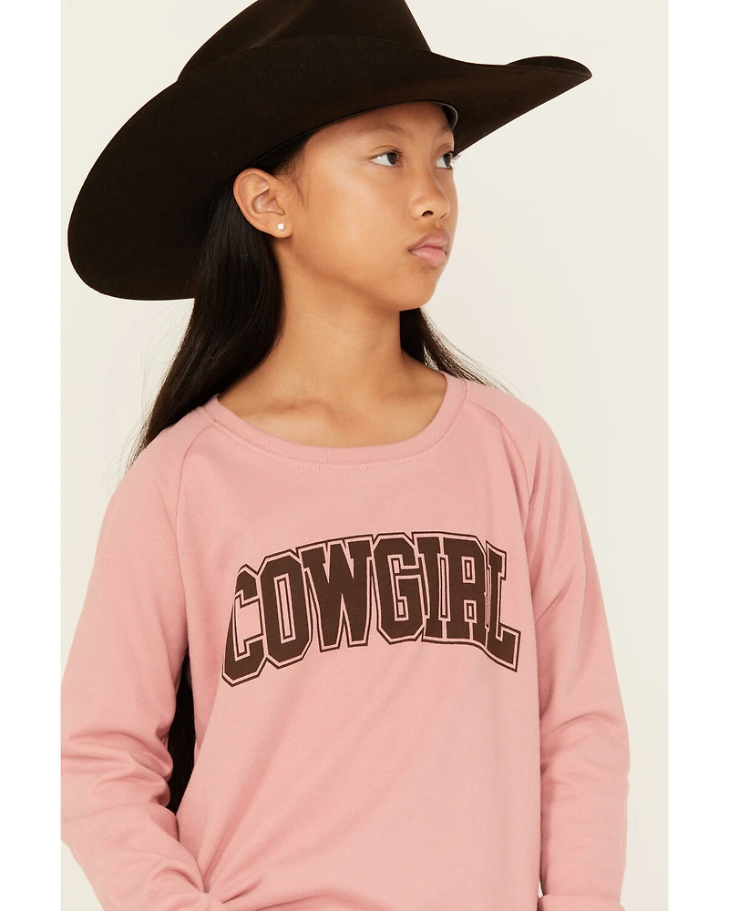 Roper Girls' Cowgirl Graphic Crewneck