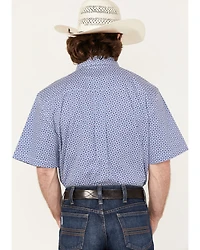 RANK 45® Men's Troubador Geo Print Short Sleeve Button-Down Western Shirt