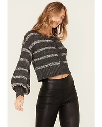 Shyanne Women's Striped Sequin Cropped Cardigan