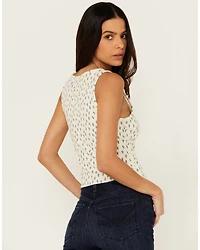 Cleo + Wolf Women's Amy Rib Knit Cropped Tank Top