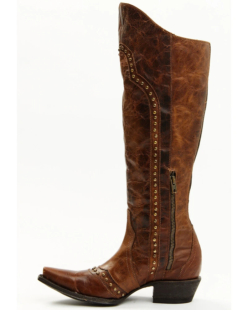 Idyllwind Women's Straight Up Orix Goat Studded Leather Tall Western Boots - Snip Toe