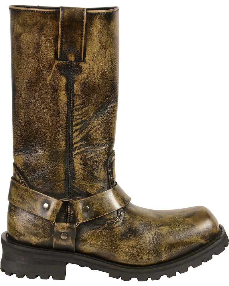 Milwaukee Leather Men's Waterproof 11" Harness Boots - Square Toe
