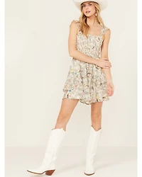 Ash & Violet Women's Floral Print Sleeveless Mini Dress