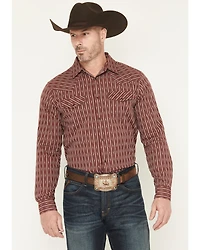 Gibson Trading Co Men's Buckshot Striped Print Long Sleeve Snap Stretch Western Shirt