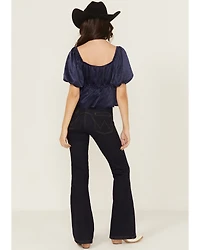 Wrangler Women's Adalyn Dark Wash Bespoke High Rise Flare Stretch Denim Jeans