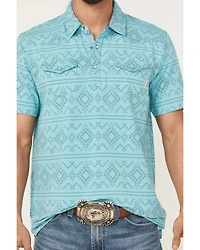 Ariat Men's Retro Southwestern Short Sleeve Pearl Snap Polo Shirt