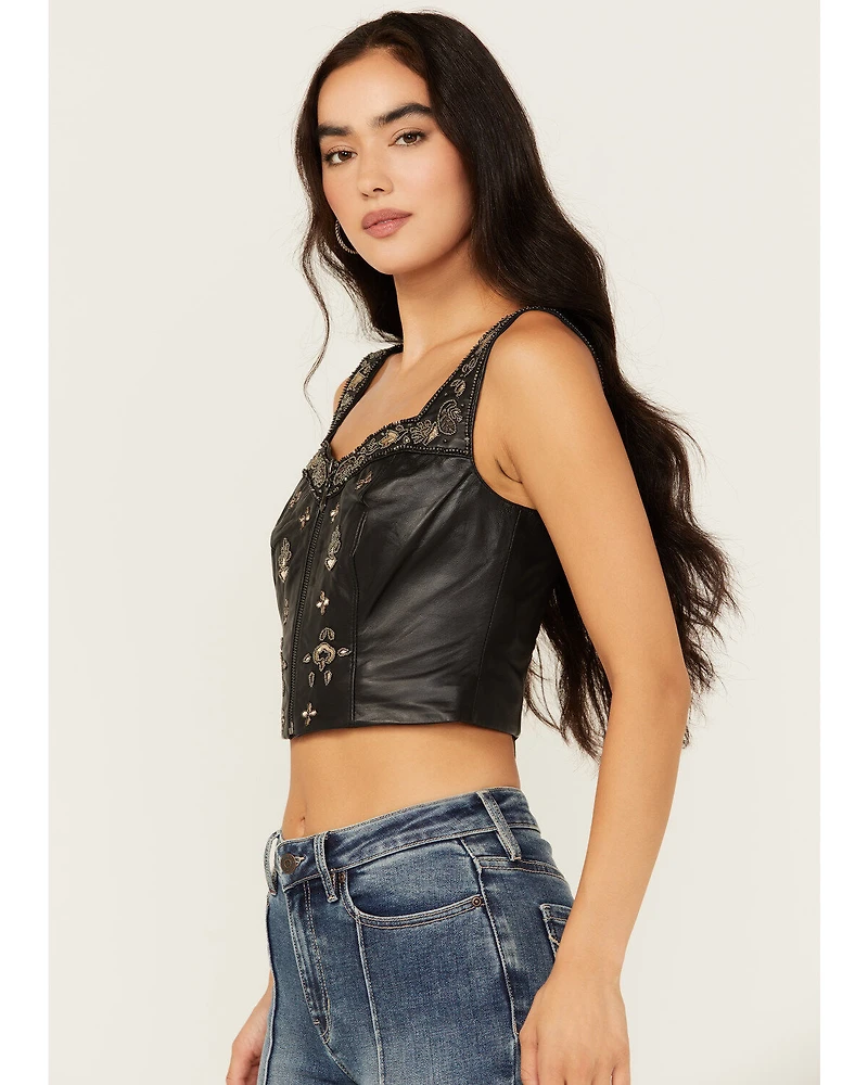 Idyllwind Women's Sunset Embellished Leather Bustier