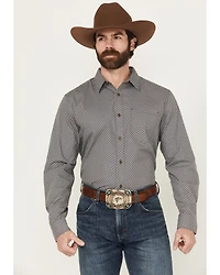 Gibson Trading Co Men's Orbit Geo Print Long Sleeve Button-Down Stretch Western Shirt