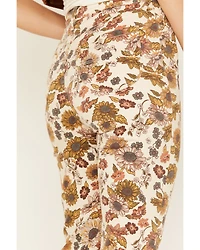 Cleo + Wolf Women's Country Garden Floral Print High Rise Bootcut Jeans