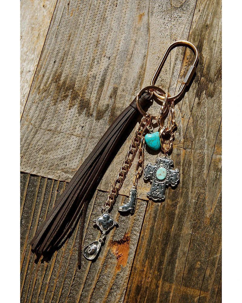 Shyanne Women's Mix Metal Fringe Tassel Bag Charm