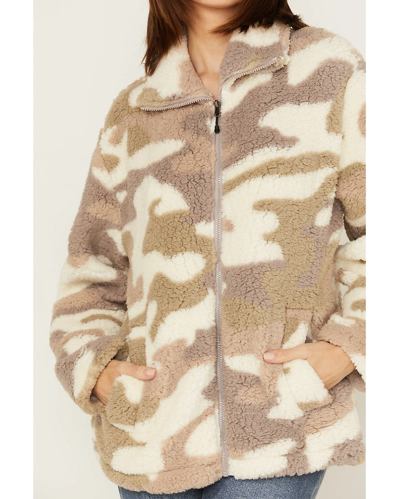 Stillwater Supply Women's Camo Print Sherpa Zip Sweater