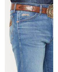 Wrangler X Coors Banquet Men's 13MWZ Golden Blue Medium Wash Straight Stretch Denim Jeans