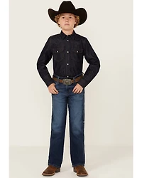 Wrangler Retro Boys' Troxler Dark Wash Relaxed Bootcut Stretch Denim Jeans