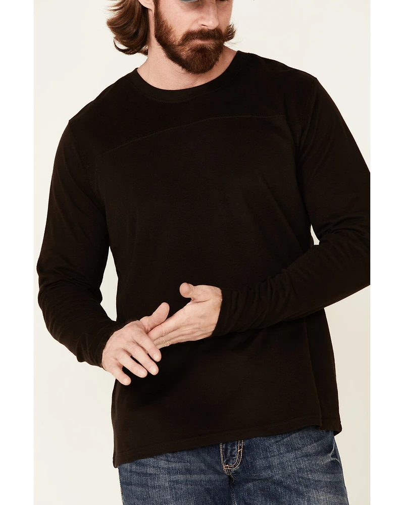 North River Men's Brown Moleskin Crew Long Sleeve T-Shirt