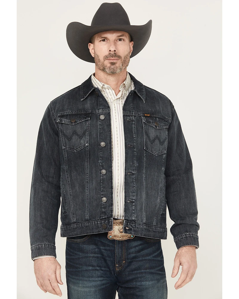 Wrangler Retro Men's Dark Wash Button-Down Denim Jacket