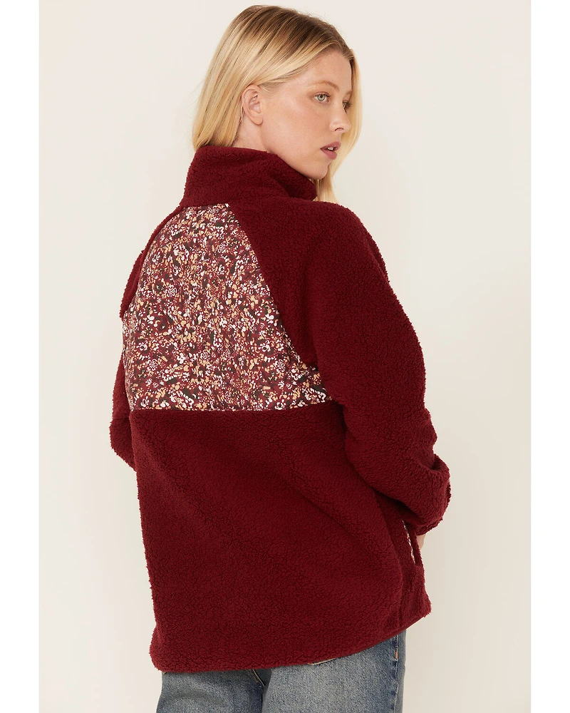 Cleo + Wolf Women's Sherpa Half Button Pullover