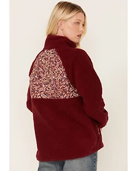 Cleo + Wolf Women's Sherpa Half Button Pullover