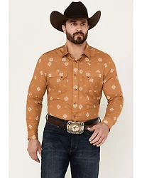 Pendleton Men's Laramie Diamond Print Long Sleeve Western Snap Shirt