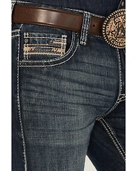 Rock & Roll Denim Men's Pistol Dark Wash Vintage Straight Rigid Jeans