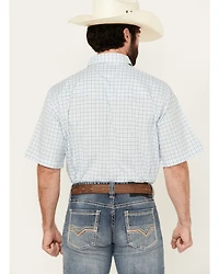 Wrangler Men's Plaid Print Short Sleeve Snap Western Shirt