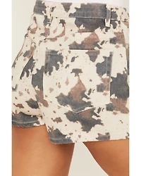 Blue B Women's Cow Print Denim Skort