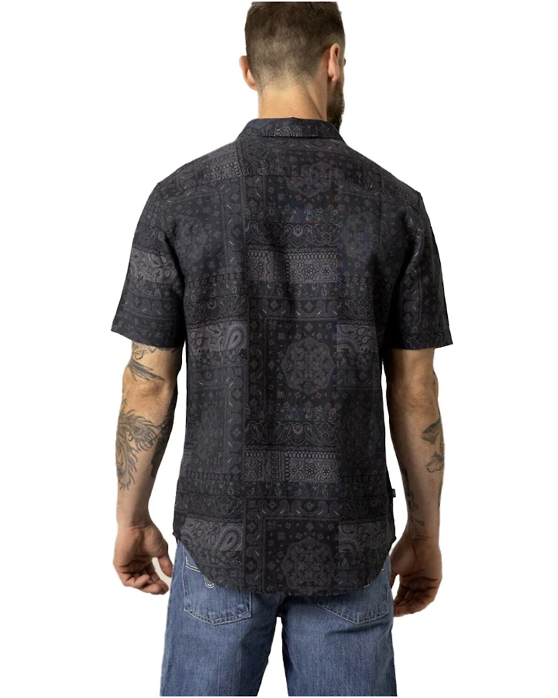 Kimes Ranch Men's Barret Bandana Print Short Sleeve Button-Down Western